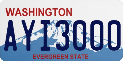 WA license plate AYI3000