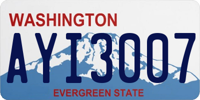 WA license plate AYI3007