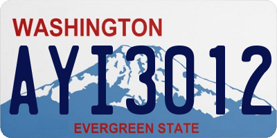 WA license plate AYI3012