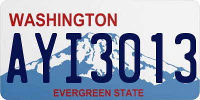 WA license plate AYI3013