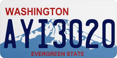 WA license plate AYI3020