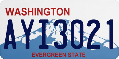 WA license plate AYI3021