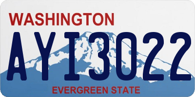 WA license plate AYI3022
