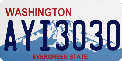 WA license plate AYI3030