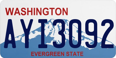 WA license plate AYI3092