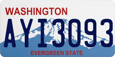 WA license plate AYI3093