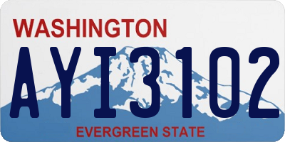 WA license plate AYI3102