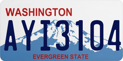 WA license plate AYI3104
