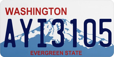 WA license plate AYI3105