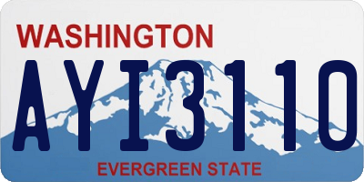 WA license plate AYI3110