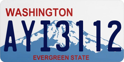 WA license plate AYI3112