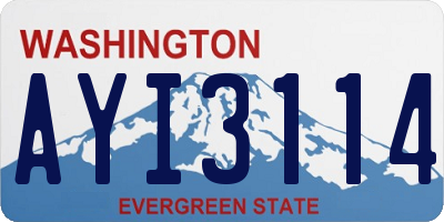 WA license plate AYI3114