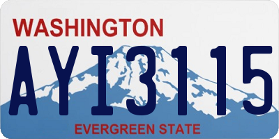 WA license plate AYI3115