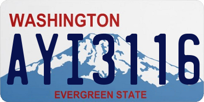 WA license plate AYI3116