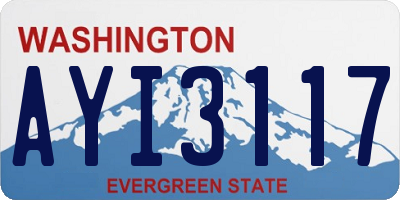 WA license plate AYI3117