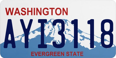 WA license plate AYI3118