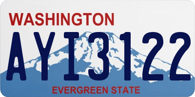 WA license plate AYI3122