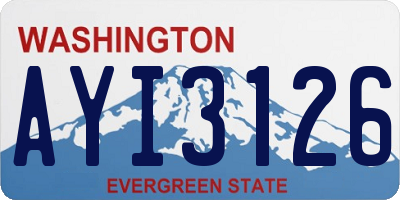 WA license plate AYI3126