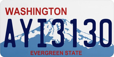 WA license plate AYI3130