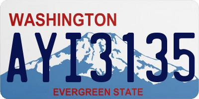 WA license plate AYI3135