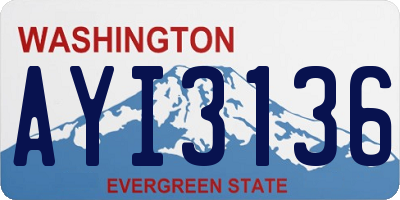 WA license plate AYI3136