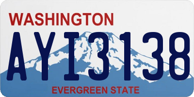 WA license plate AYI3138