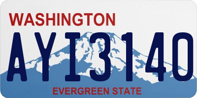 WA license plate AYI3140