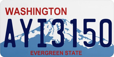 WA license plate AYI3150