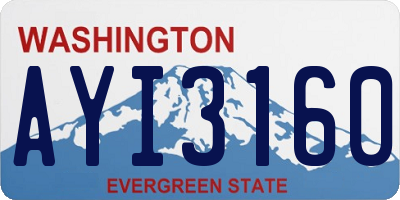 WA license plate AYI3160
