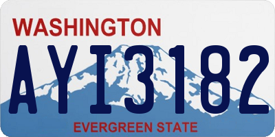 WA license plate AYI3182