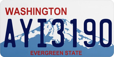 WA license plate AYI3190