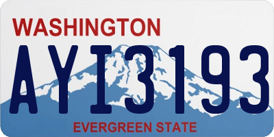 WA license plate AYI3193