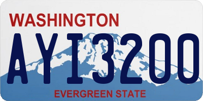 WA license plate AYI3200