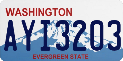 WA license plate AYI3203