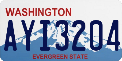WA license plate AYI3204