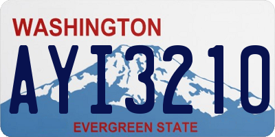 WA license plate AYI3210