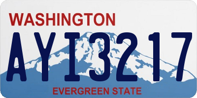 WA license plate AYI3217