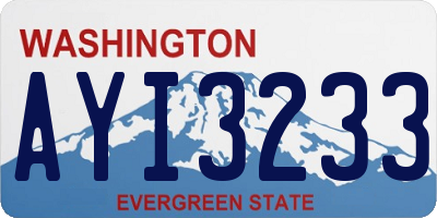 WA license plate AYI3233