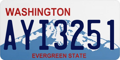 WA license plate AYI3251