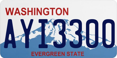 WA license plate AYI3300
