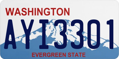 WA license plate AYI3301