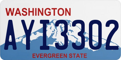 WA license plate AYI3302