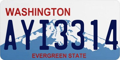 WA license plate AYI3314