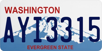 WA license plate AYI3315