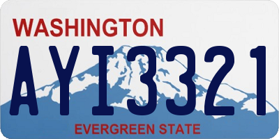 WA license plate AYI3321
