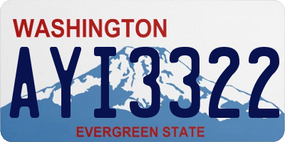 WA license plate AYI3322