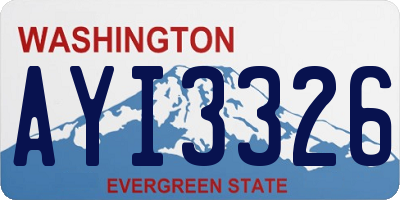 WA license plate AYI3326