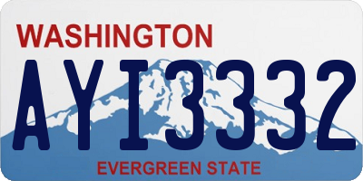WA license plate AYI3332