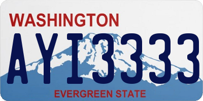 WA license plate AYI3333