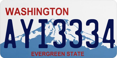 WA license plate AYI3334